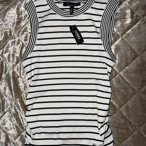 White House Black Market Black and White Striped Tank Top